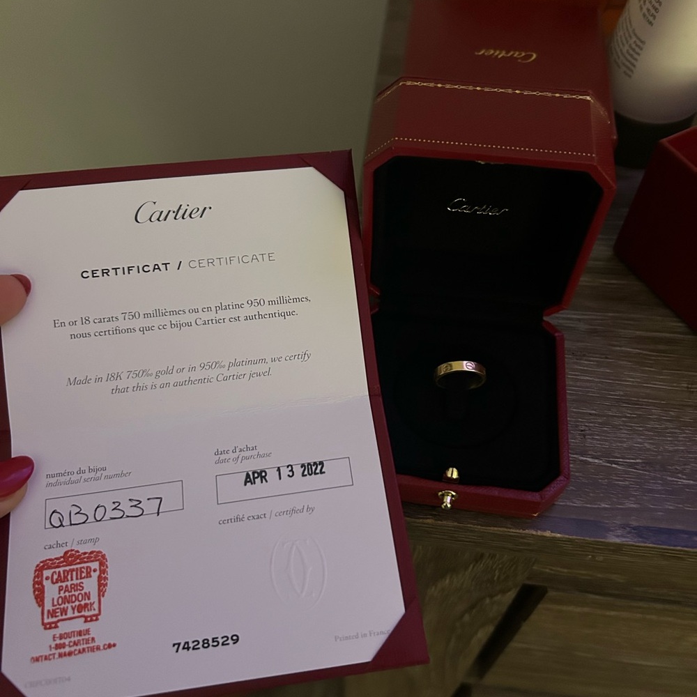 Authentic Cartier small love ring yellow gold